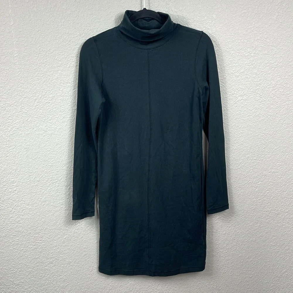 New Nation LTD Astrid Turtleneck Dress in Jet Black Sweater Dress Stretchy Sz S